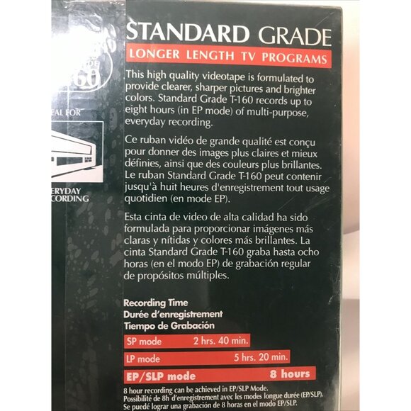 Maxell Standard Grade VHS Video Cassette Blank Tapes T-160 in EP Mode 8 Hour - Picture 5 of 10